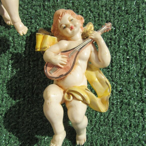 Set of 5 Vintage Fontanani Musical Instrument Playing Cherub Angels 5.5" Italy - Picture 6 of 10